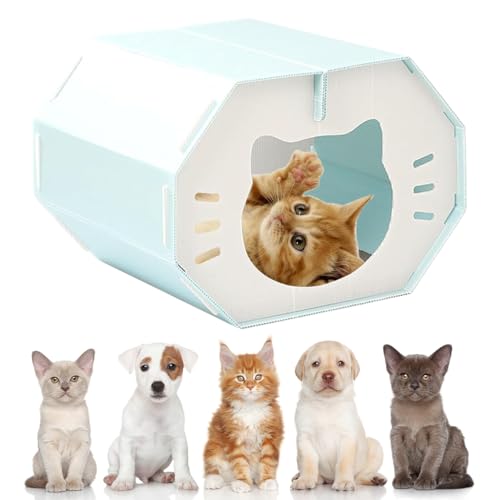Qpets Assembly Cat House Air Ventilation Cat House Octagon Cat House with Open Roof Waterproof PP BPA-free Cat Scratcher Play House Cat House with Cat Scratcher Mat, 42x36x30cm Qpets Assembly Cat House Air Ventilation Cat House Octagon Cat House with Open Roof Waterproof PP BPA-free Cat Scratcher Play House Cat House with Cat Scratcher Mat, 42x36x30cm